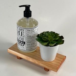 Colonial Maple Wood Pedestal Soap Stand Tray